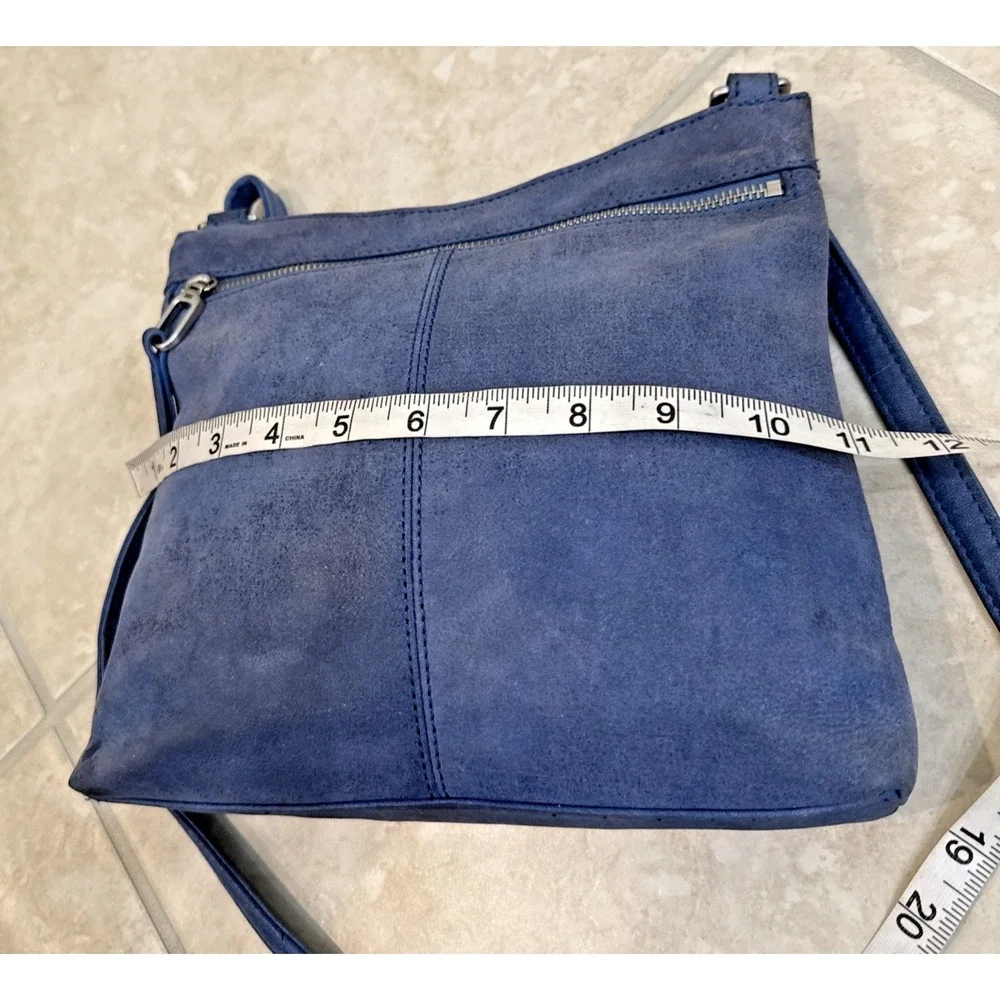 HOBO international Leather crossbody Shoulder bag Blue Purse Boho Hippie Travel